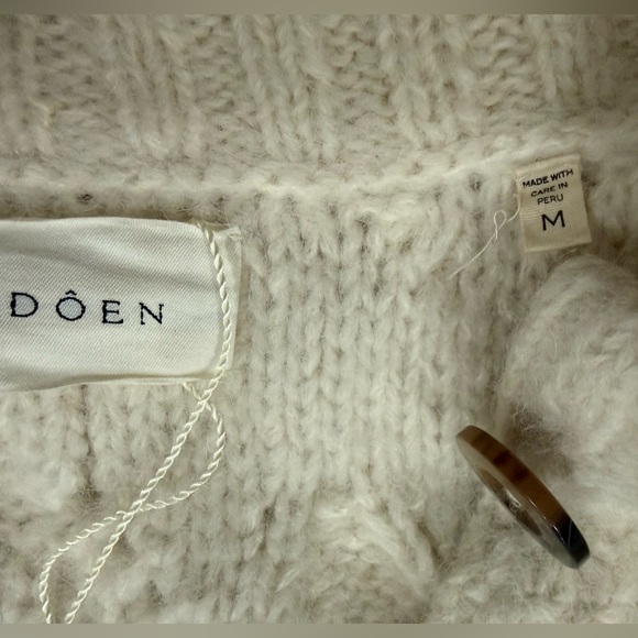 Doen Skye Cardigan alpaca hand knit in cream size M NWT - Picture 4 of 5